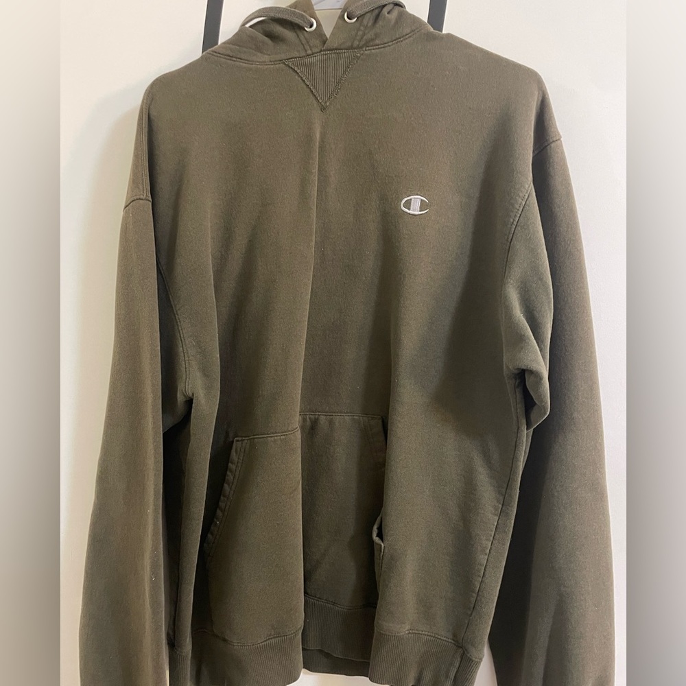 Very thick olive green champion hoodie